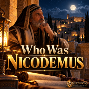 Nicodemus meeting Jesus at night in a biblical-era Jerusalem setting