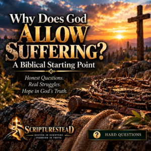 Solitary figure in a reflective biblical scene illustrating the question of suffering and faith